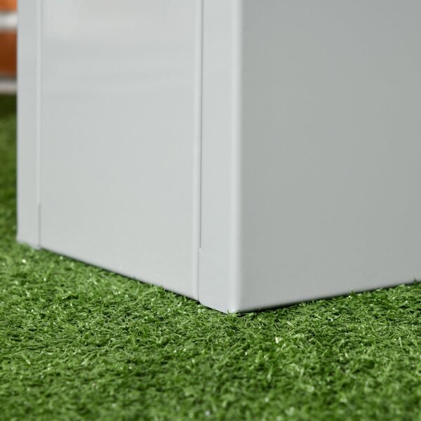 Outsunny Květinový Box, Herbový Truhlík s Odkapávacím Otvorem, Ocelový Květináč pro Balkon a Terasu, Šedý, 91 x 22 x 22cm | Aosom
