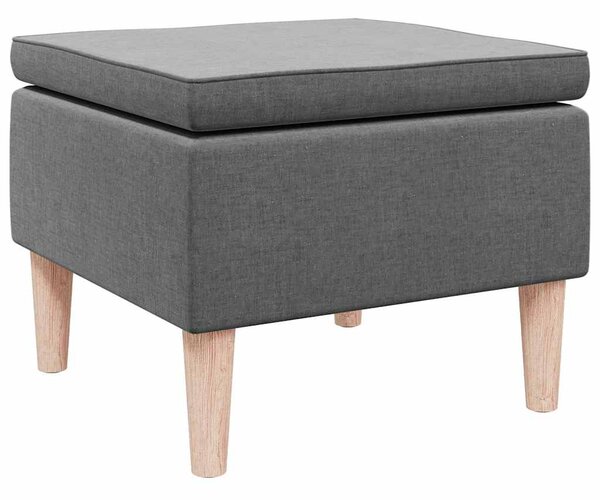 Stolička s dřevěnými nohami tmavě šedá textil 329447