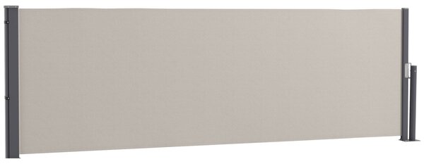 Zásuvná boční markýza Outsunny s privacy screen, ocelová skříňka, vodotěsná boční markýza, ochrana proti větru a slunci 300 x 100 cm pro balkon, teras