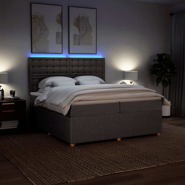 Box spring postel s matrací taupe 200x200 cm textil 3294481