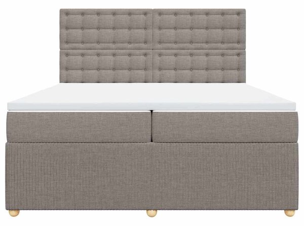 Box spring postel s matrací taupe 200x200 cm textil 3294481