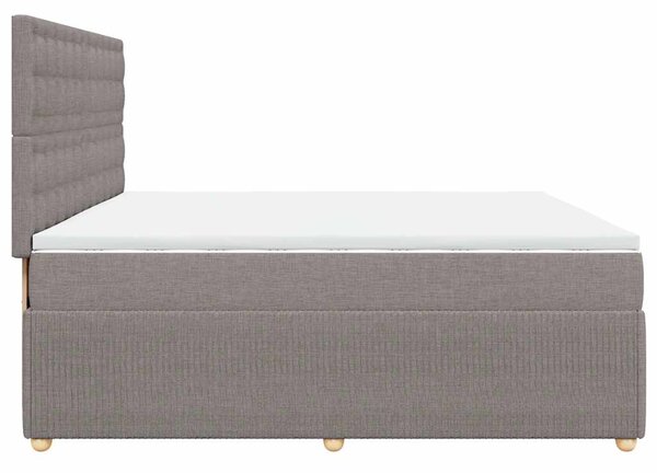Box spring postel s matrací taupe 200x200 cm textil 3294481