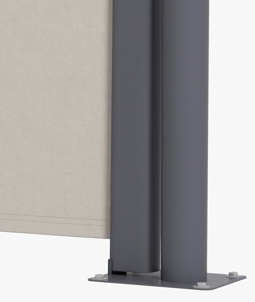 Zásuvná boční markýza Outsunny s privacy screen, ocelová skříňka, vodotěsná boční markýza, ochrana proti větru a slunci 300 x 100 cm pro balkon, teras