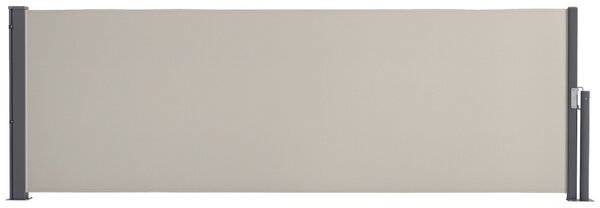 Zásuvná boční markýza Outsunny s privacy screen, ocelová skříňka, vodotěsná boční markýza, ochrana proti větru a slunci 300 x 100 cm pro balkon, teras
