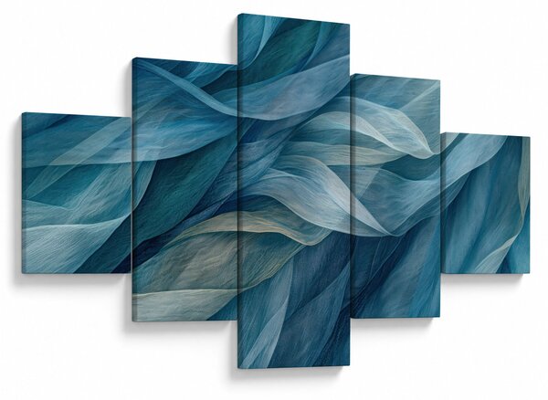 Obraz - Modrobílé vlnky (125x70 cm)