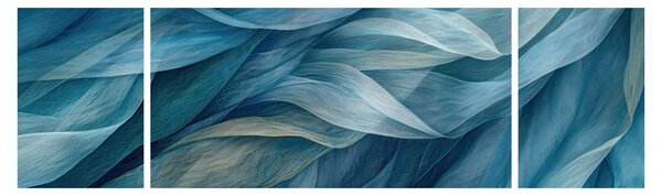Obraz - Modrobílé vlnky (170x50 cm)