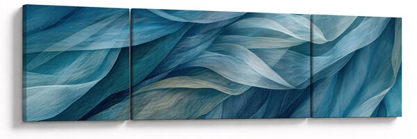 Obraz - Modrobílé vlnky (170x50 cm)