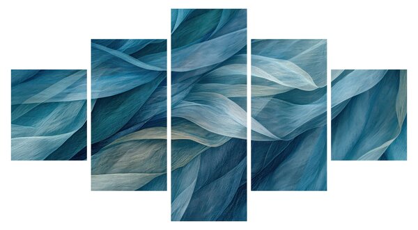 Obraz - Modrobílé vlnky (125x70 cm)