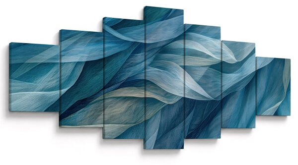 Obraz - Modrobílé vlnky (210x100 cm)