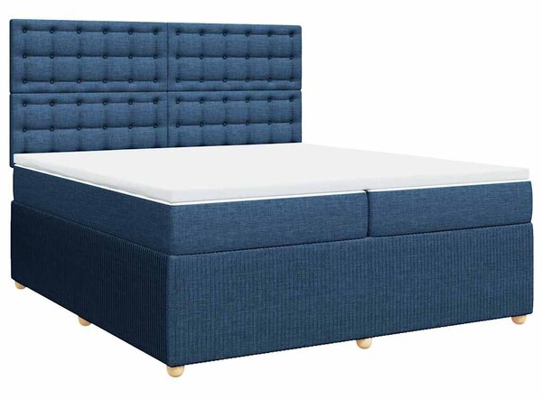 Box spring postel s matrací modrá 200x200 cm textil 3294483