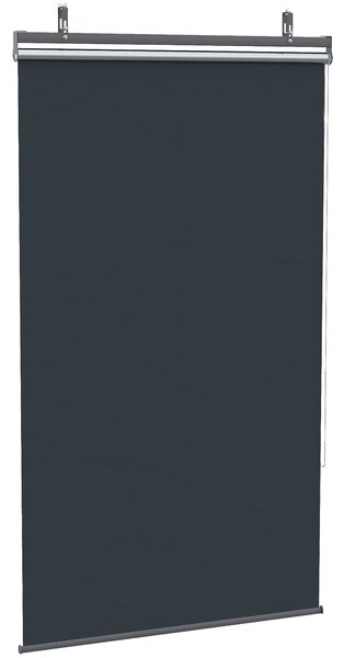 Vertikální sluneční clona Outsunny pro balkon s ochranou proti slunci, 124 x 222 cm, balkonová roleta s háčky, clona pro pavilon, pergolu, polyester
