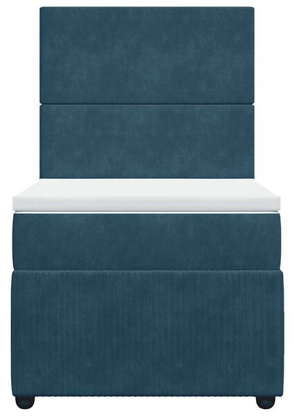 Box spring postel s matrací modrá 80 x 200 cm samet 3294488