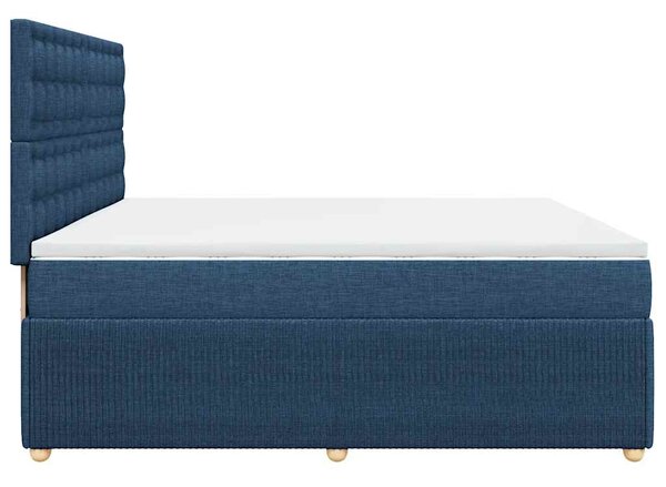 Box spring postel s matrací modrá 200x200 cm textil 3294483