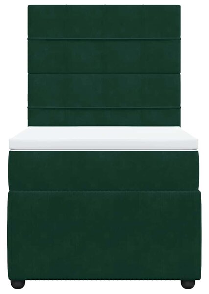 Box spring postel s matrací tmavě zelená 80 x 200 cm samet 3294493