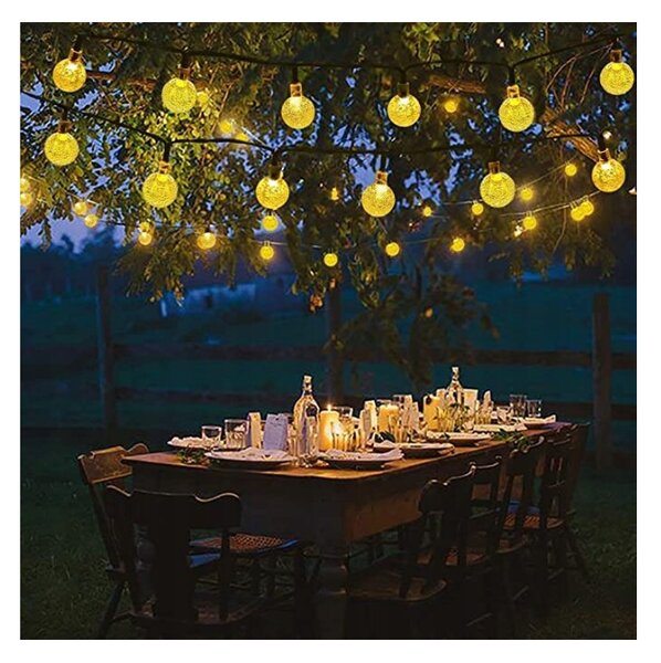 LED solární řetěz - 30x LED žárovka koule - 5m BERGE