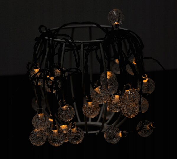 LED solární řetěz - 30x LED žárovka koule - 5m BERGE