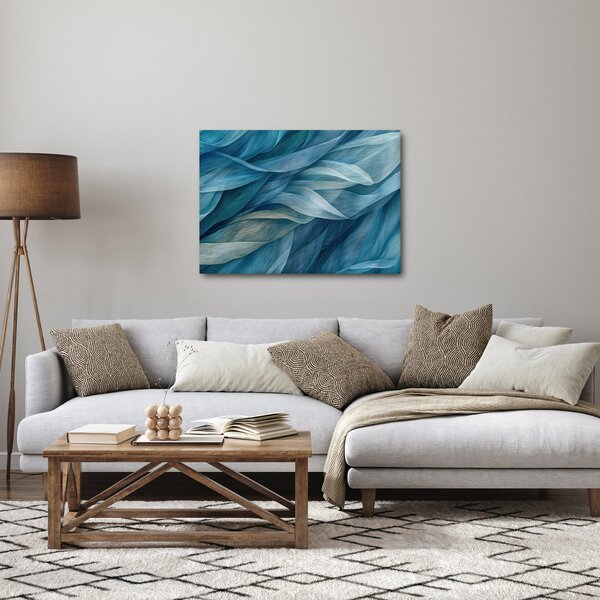 Obraz - Modrobílé vlnky (70x50 cm)
