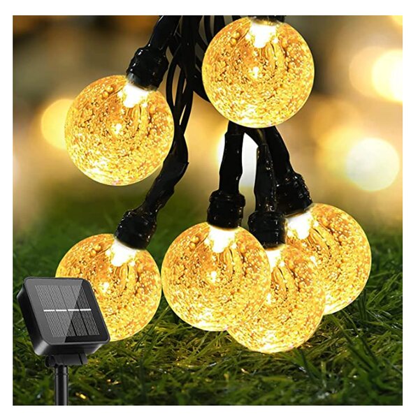 LED solární řetěz - 30x LED žárovka koule - 5m BERGE