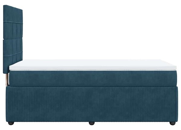 Box spring postel s matrací modrá 80 x 200 cm samet 3294494
