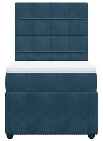Box spring postel s matrací modrá 80 x 200 cm samet 3294494