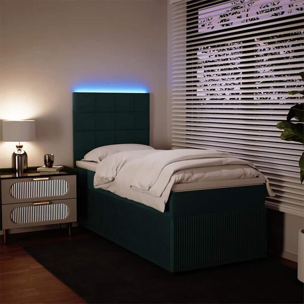 Box spring postel s matrací tmavě zelená 80 x 200 cm samet 3294493