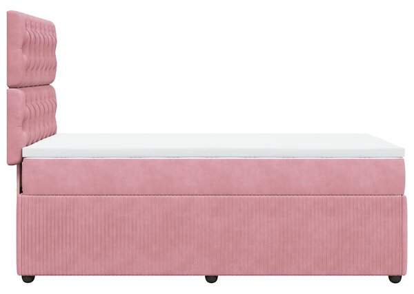Box spring postel s matrací růžová 80 x 200 cm samet 3294501