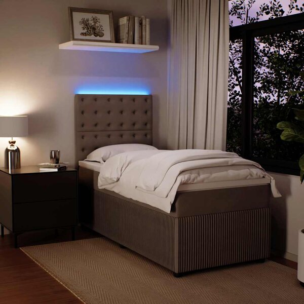 Box spring postel s matrací světle šedá 80 x 200 cm samet 3294502