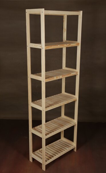 Regál dřevěný borovice PN 6 - 213x60x33 cm