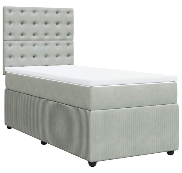 Box spring postel s matrací světle šedá 80 x 200 cm samet 3294502
