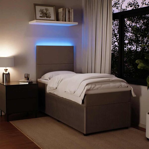 Box spring postel s matrací světle šedá 90x190 cm samet 3294508
