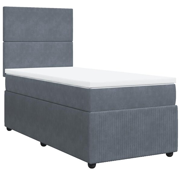 Box spring postel s matrací tmavě šedá 90x190 cm samet 3294509