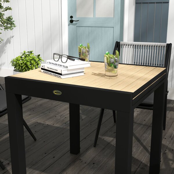 Zahradní stůl Outsunny pro 6 osob – Rozkládací stůl na balkon s kapacitou zatížení až 70 kg – Hliník, žlutý, 81/162 x 80 x 75 cm | Aosom