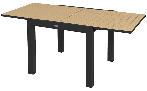 Zahradní stůl Outsunny pro 6 osob – Rozkládací stůl na balkon s kapacitou zatížení až 70 kg – Hliník, žlutý, 81/162 x 80 x 75 cm | Aosom