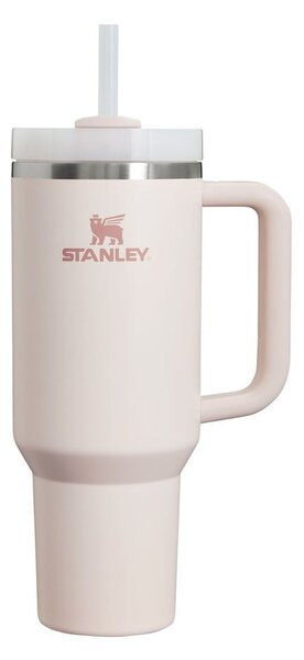 Světle růžová termoska s brčkem z nerezové oceli 1,18 l Quencher H2.0 FlowState Tumbler Rose Quartz – Stanley