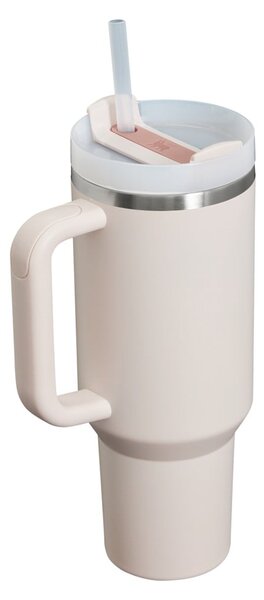 Světle růžová termoska s brčkem z nerezové oceli 1,18 l Quencher H2.0 FlowState Tumbler Rose Quartz – Stanley