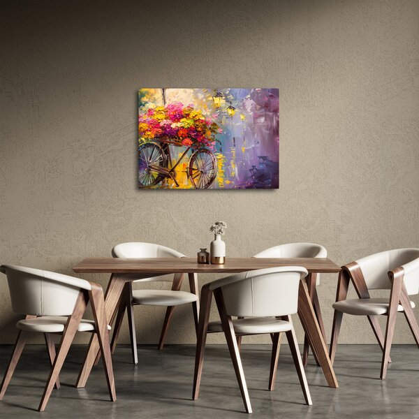 Obraz - Kolo s květinami (70x50 cm)