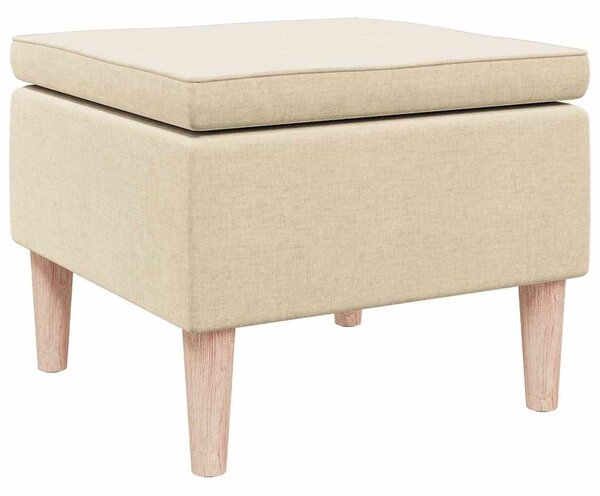 Stolička s dřevěnými nohami krémová textil 329455