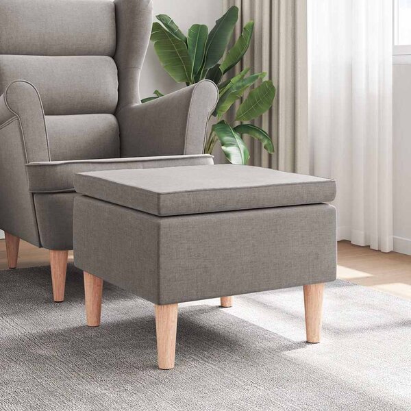 Stolička s dřevěnými nohami taupe textil 329454