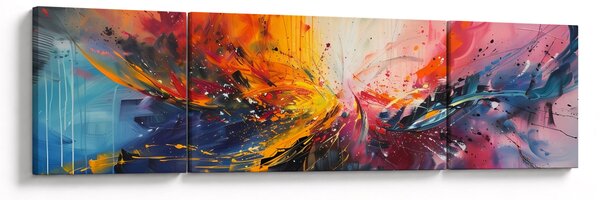 Obraz - Barevná abstrakce (170x50 cm)