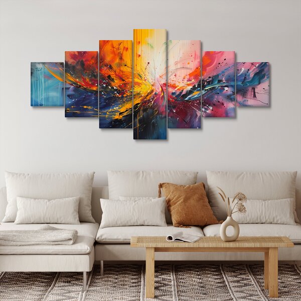Obraz - Barevná abstrakce (210x100 cm)