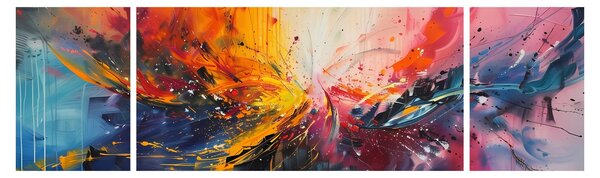 Obraz - Barevná abstrakce (170x50 cm)