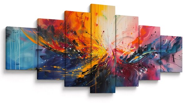 Obraz - Barevná abstrakce (210x100 cm)