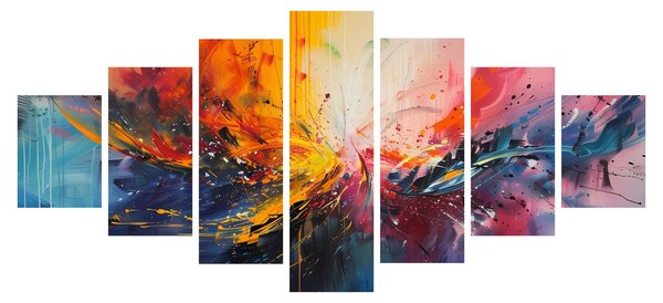 Obraz - Barevná abstrakce (210x100 cm)