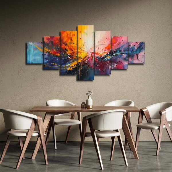 Obraz - Barevná abstrakce (210x100 cm)