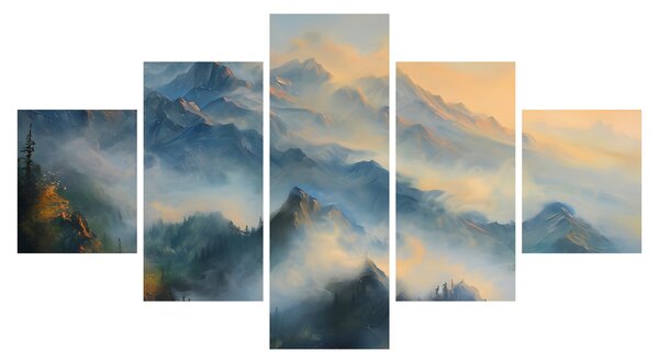 Obraz - Malovaná horská krajina (125x70 cm)