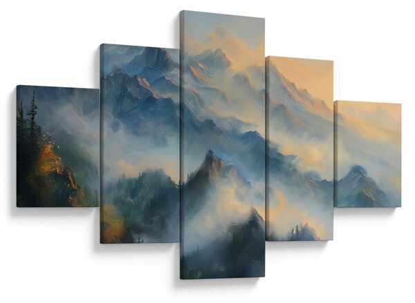 Obraz - Malovaná horská krajina (125x70 cm)