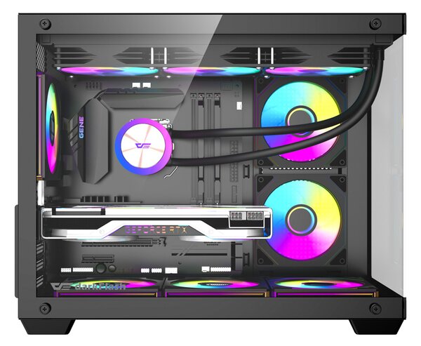 Počítačová skříň DarkFlash B275 PRO (černá) + 6 ventilátorů