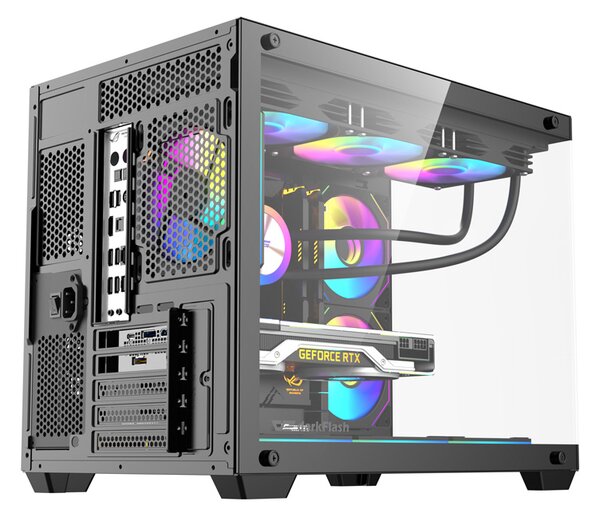 Počítačová skříň DarkFlash B275 PRO (černá) + 6 ventilátorů