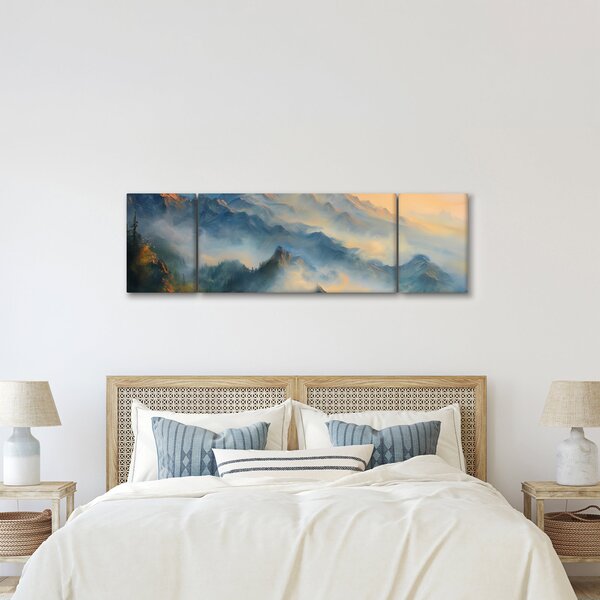 Obraz - Malovaná horská krajina (170x50 cm)