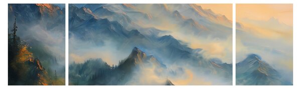 Obraz - Malovaná horská krajina (170x50 cm)
